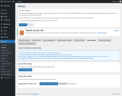 Page screenshot: AIOS → Settings → Import/Export