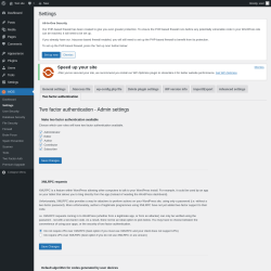 Page screenshot: AIOS → Settings → Two factor authentication