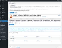 Page screenshot: AIOS → User Security → Logged in users
