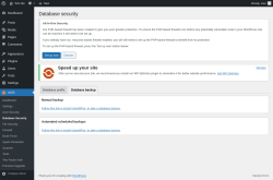 Page screenshot: AIOS → Database Security → Database backup