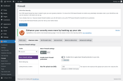 Page screenshot: AIOS → Firewall → .htaccess rules