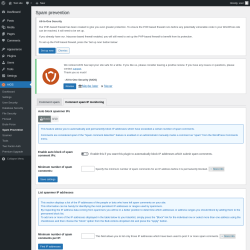 Page screenshot: AIOS → Spam Prevention → Comment spam IP monitoring