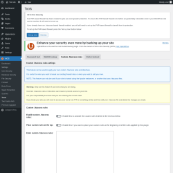 Page screenshot: AIOS → Tools → Custom .htaccess rules