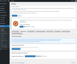 Page screenshot: AIOS → Settings → .htaccess file