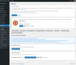 Page screenshot: AIOS → Settings → Import/Export