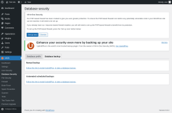 Page screenshot: AIOS → Database Security → Database backup