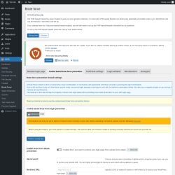 Page screenshot: AIOS → Brute Force → Cookie based brute force prevention