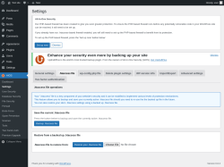 Page screenshot: AIOS → Settings → .htaccess file