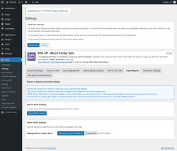 Page screenshot: AIOS → Settings → Import/Export