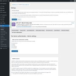 Page screenshot: AIOS → Settings → Two factor authentication