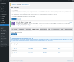 Page screenshot: AIOS → User Security → Logged in users