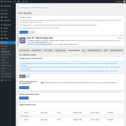 Page screenshot: AIOS → User Security → Manual approval