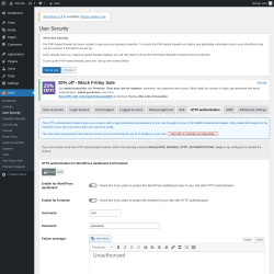 Page screenshot: AIOS → User Security → HTTP authentication