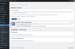 Page screenshot: AIOS → Database Security → Database backup
