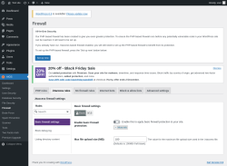 Page screenshot: AIOS → Firewall → .htaccess rules