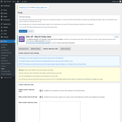 Page screenshot: AIOS → Tools → Custom .htaccess rules