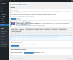 Page screenshot: AIOS → Settings → .htaccess file