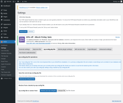 Page screenshot: AIOS → Settings → wp-config.php file
