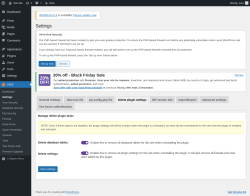 Page screenshot: AIOS → Settings → Delete plugin settings