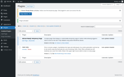 Page screenshot: Plugins &lsaquo; Test site &mdash; WordPress