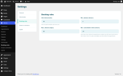 Page screenshot: Alnora &rarr; Booking rules