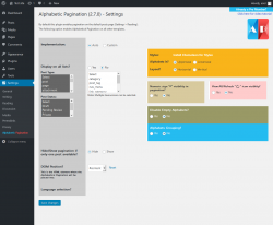Page screenshot: Settings  → Alphabetic Pagination