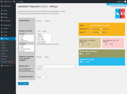 Page screenshot: Settings → Alphabetic Pagination