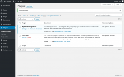 Page screenshot: Plugins ‹ Test site — WordPress