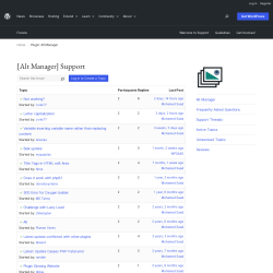 Page screenshot: Settings → Alt Manager → Support Forum