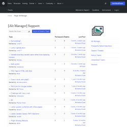 Page screenshot: Settings → Alt Manager → Support Forum