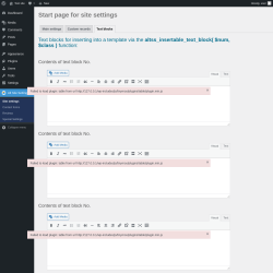 Page screenshot: Alt Site Settings &rarr; Text blocks
