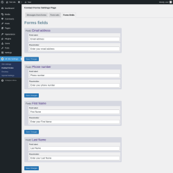 Page screenshot: Alt Site Settings &rarr; Contact forms &rarr; Forms fields