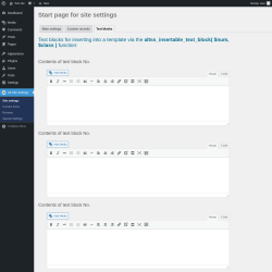 Page screenshot: Alt Site Settings &rarr; Text blocks