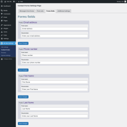 Page screenshot: Alt Site Settings &rarr; Contact forms &rarr; Forms fields