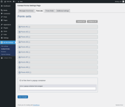Page screenshot: Alt Site Settings &rarr; Contact forms &rarr; Form sets
