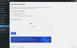 Page screenshot: AltText.ai → Sync Library
