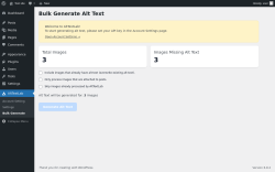 Page screenshot: AltTextLab → Bulk Generate