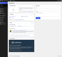 Page screenshot: Dashboard &lsaquo; Test site &mdash; WordPress