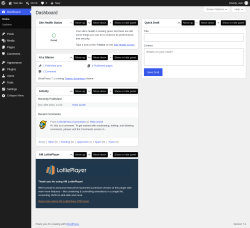 Page screenshot: Dashboard &lsaquo; Test site &mdash; WordPress