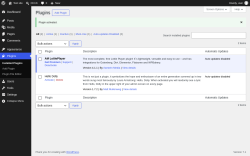 Page screenshot: Plugins &lsaquo; Test site &mdash; WordPress
