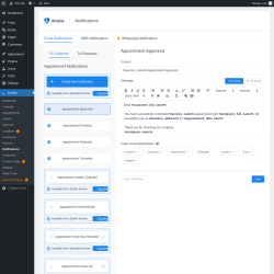 Page screenshot: Amelia &rarr; Notifications