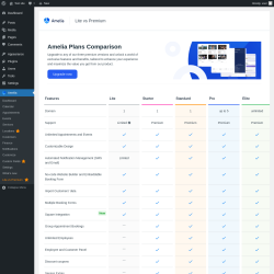 Page screenshot: Amelia → Lite vs Premium
                