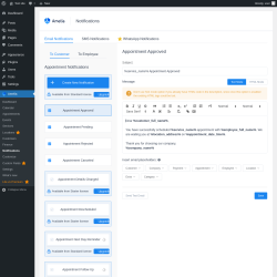 Page screenshot: Amelia &rarr; Notifications