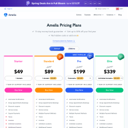 Page screenshot: Amelia &rarr; Upgrade