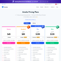 Page screenshot: Amelia &rarr; Upgrade