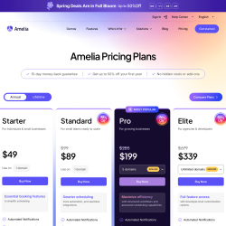 Page screenshot: Amelia &rarr; Upgrade