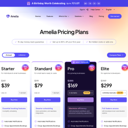 Page screenshot: Amelia &rarr; Upgrade