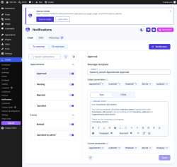 Page screenshot: Amelia &rarr; Notifications