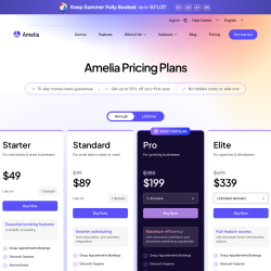 Page screenshot: Amelia &rarr; Upgrade