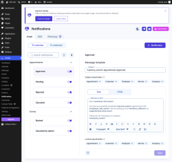 Page screenshot: Amelia &rarr; Notifications
